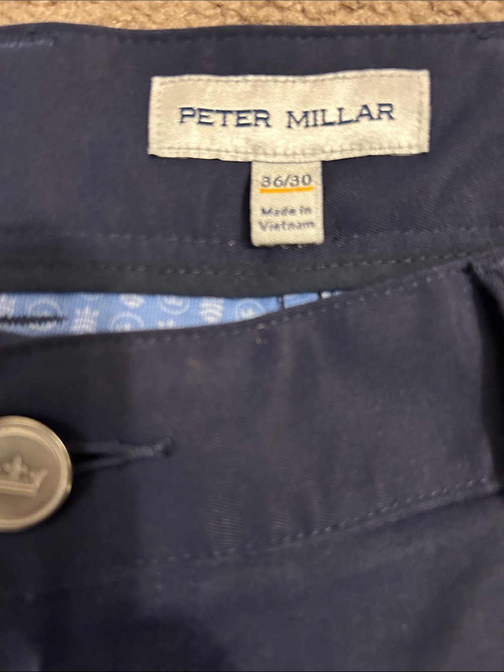 Peter Millar EB66 Performance Five-Pocket Pants – Navy 36/30 size - Picture 3 of 6